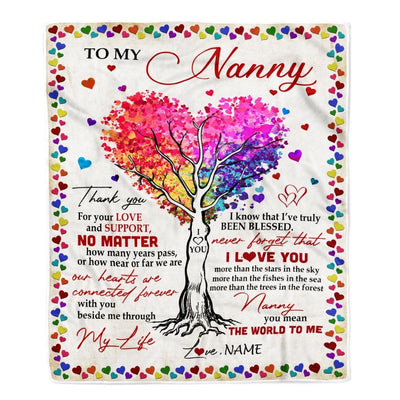 Personalized To My Nanny Blanket From Kids Never Forget That I Love You You Mean The World to Me Nanny Birthday Mothers Day Christmas Fleece Blanket-Blanket-Fleece Blanket-30 x 40 Inches - Baby Size