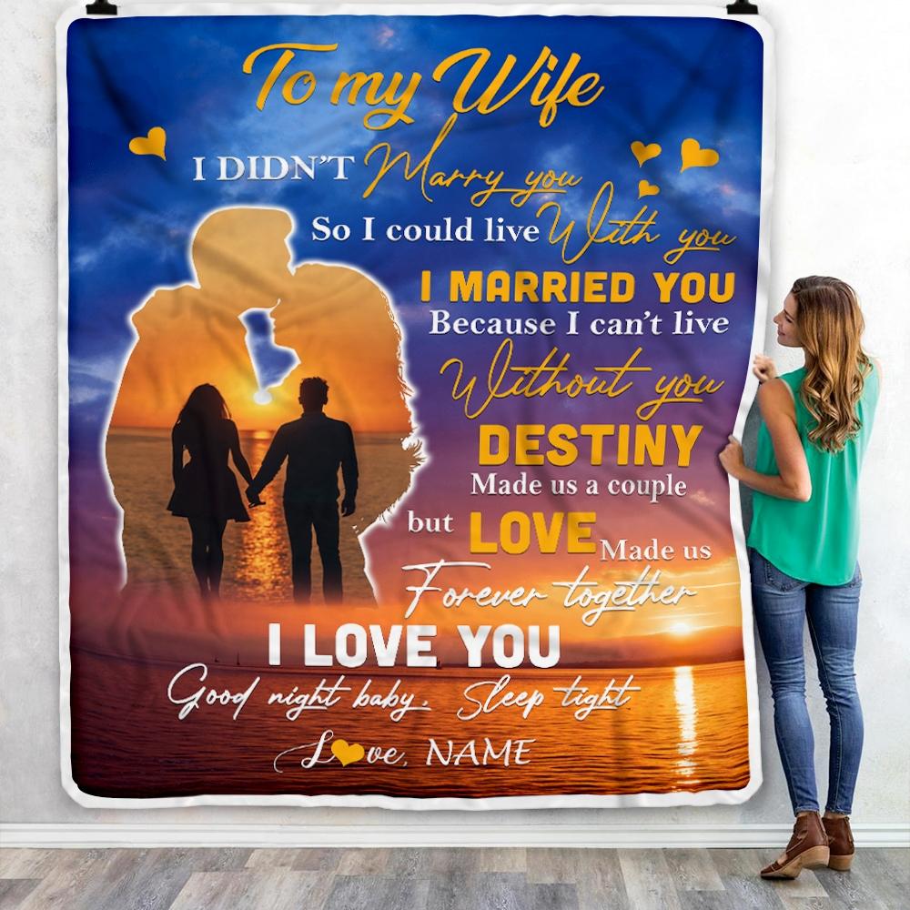 Personalized To My Wife Blanket From Husband Love Made Us Forever Together Wife Valentines Day Birthday Wedding Anniversary Christmas Fleece Blanket-Blanket-