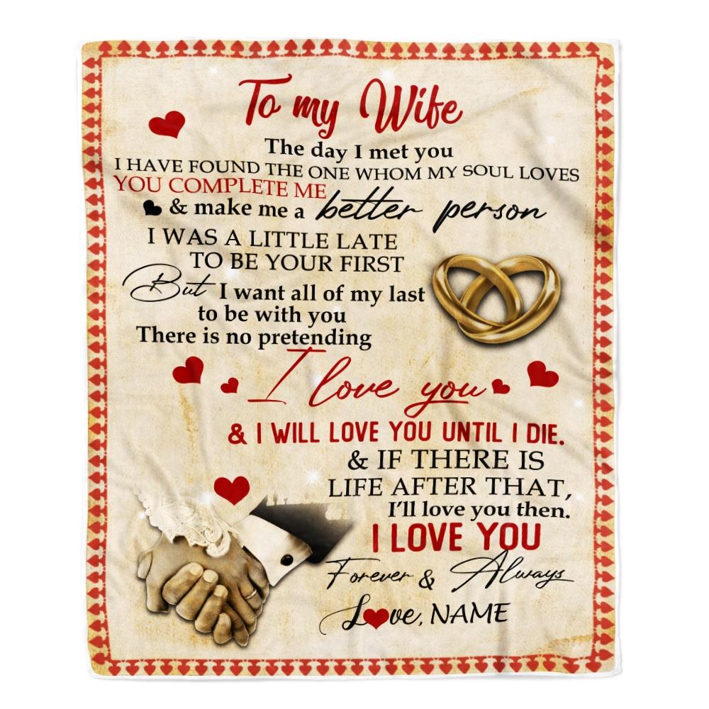 Personalized To My Wife Blanket From Husband The Day I Met You I Have Found The One Whom My Soul Loves Wedding Anniversary Birthday Christmas Fleece Blanket-Blanket-Fleece Blanket-30 x 40 Inches - Baby Size