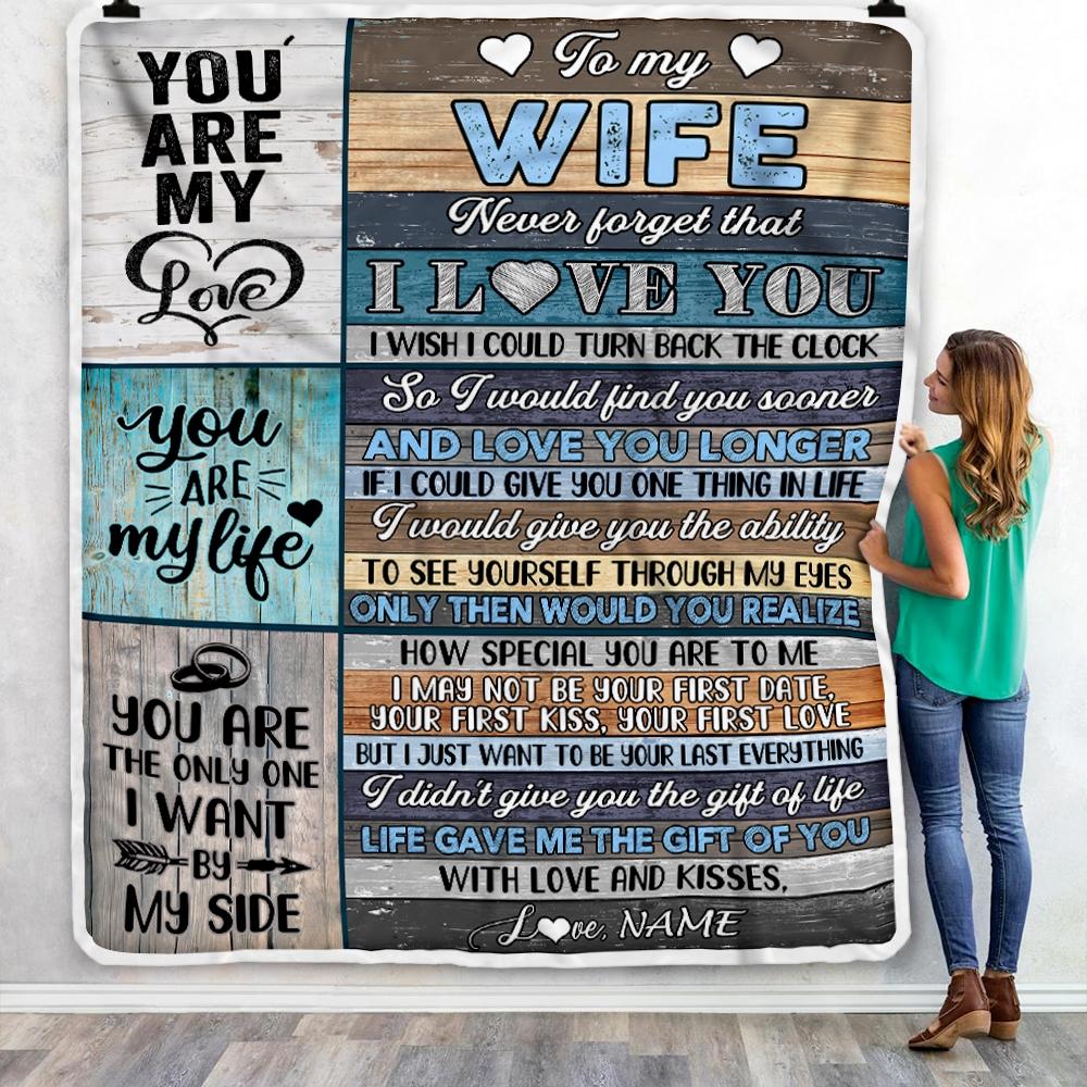 Personalized To My Wife Blankets For Wife From Husband You Are My Love Never Forget That I Love You Birthday Wedding Anniversary Christmas Fleece Blanket-Blanket-