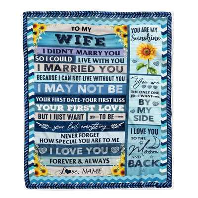 Personalized To My Wife Blankets From Husband I Could Live With You I Married You I Love You Birthday Wedding Anniversary Christmas Customized Fleece Blanket-Blanket-Fleece Blanket-30 x 40 Inches - Baby Size