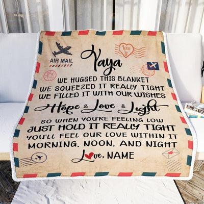 Personalized Yaya Blanket From Kids We Hugged This Blanket Mail Letter Yaya Birthday Mothers Day Christmas Customized Fleece Blanket-Blanket-