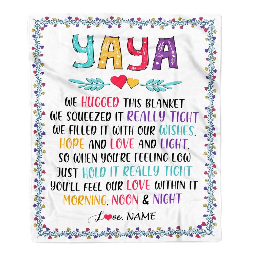 Personalized Yaya Blanket From Kids We Hugged This Blanket Yaya Birthday Mothers Day Christmas Customized Fleece Blanket-Blanket-Fleece Blanket-30 x 40 Inches - Baby Size
