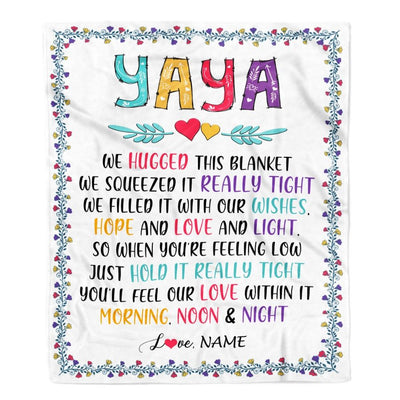 Personalized Yaya Blanket From Kids We Hugged This Blanket Yaya Birthday Mothers Day Christmas Customized Fleece Blanket-Blanket-Fleece Blanket-30 x 40 Inches - Baby Size