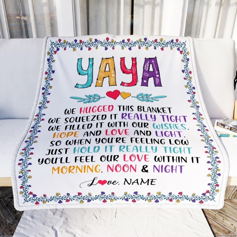 Personalized Yaya Blanket From Kids We Hugged This Blanket Yaya Birthday Mothers Day Christmas Customized Fleece Blanket-Blanket-