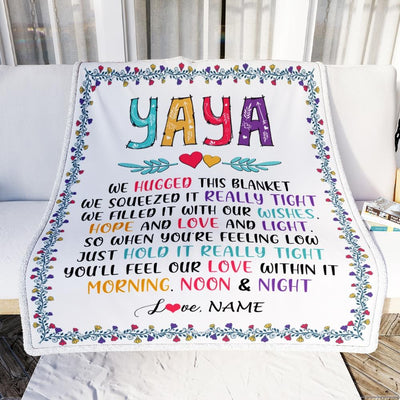 Personalized Yaya Blanket From Kids We Hugged This Blanket Yaya Birthday Mothers Day Christmas Customized Fleece Blanket-Blanket-
