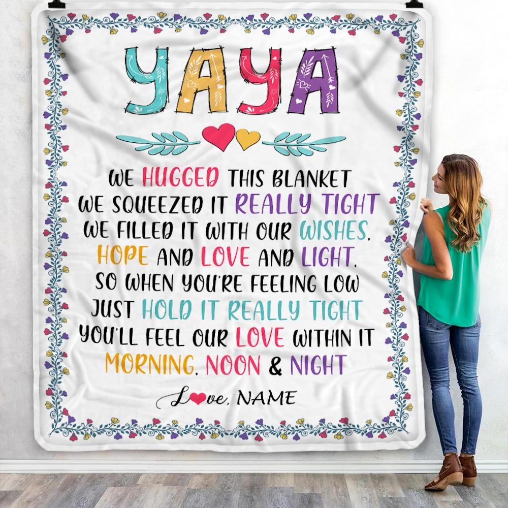 Personalized Yaya Blanket From Kids We Hugged This Blanket Yaya Birthday Mothers Day Christmas Customized Fleece Blanket-Blanket-