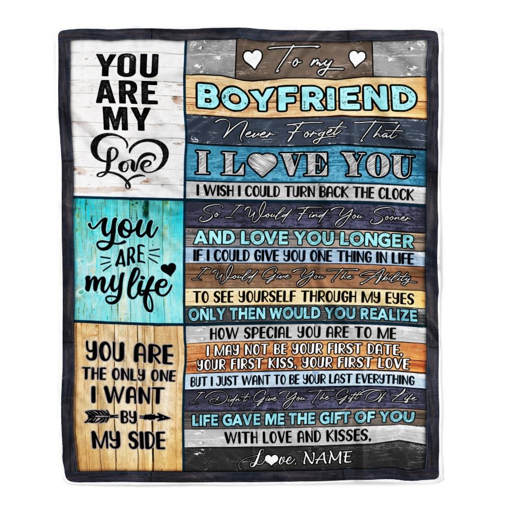 Personalized to My Boyfriend Blankets From Girlfriend Never Forget That I Love You Boyfriend Birthday Valentine's Day Christmas Customized Fleece Blanket-Blanket-Fleece Blanket-30 x 40 Inches - Baby Size
