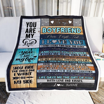Personalized to My Boyfriend Blankets From Girlfriend Never Forget That I Love You Boyfriend Birthday Valentine's Day Christmas Customized Fleece Blanket-Blanket-