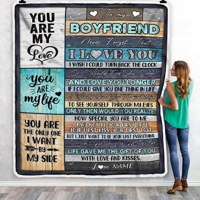Personalized to My Boyfriend Blankets From Girlfriend Never Forget That I Love You Boyfriend Birthday Valentine's Day Christmas Customized Fleece Blanket-Blanket-