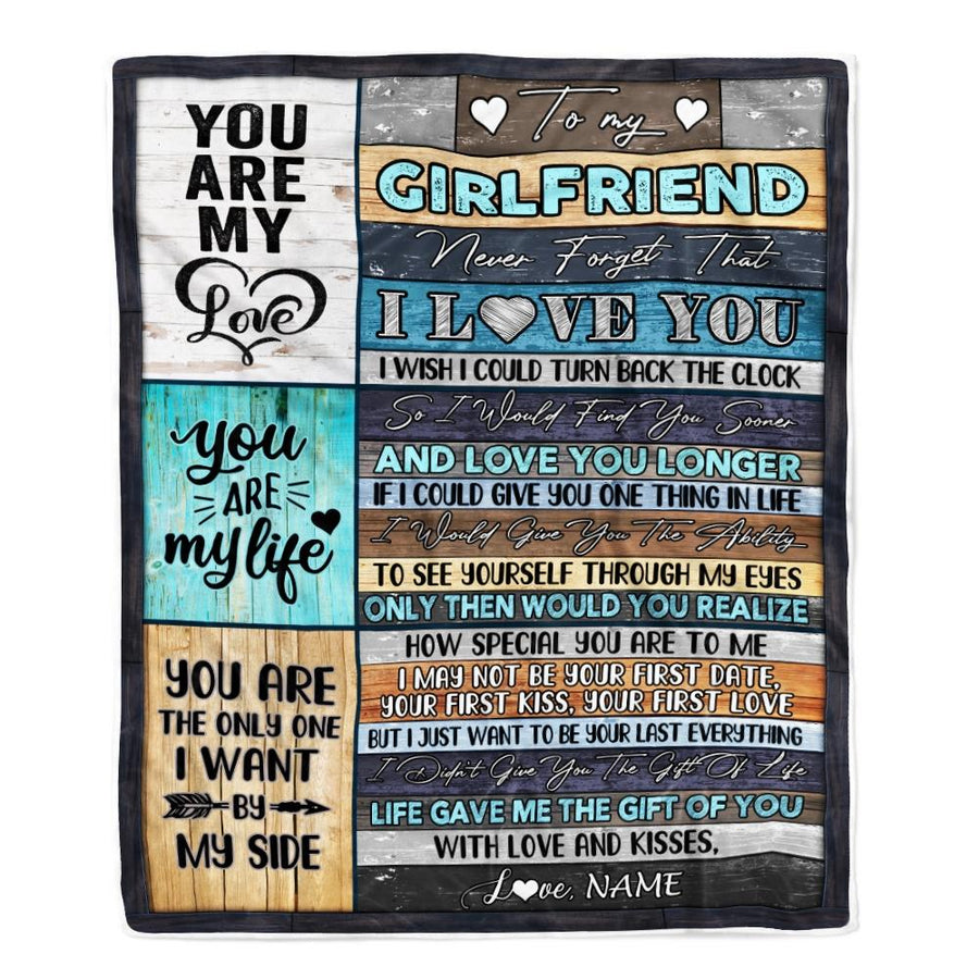 Personalized to My Girlfriend Blankets From Boyfriend Never Forget That I Love You Girlfriend Birthday Valentine's Day Christmas Customized Fleece Blanket-Blanket-Fleece Blanket-30 x 40 Inches - Baby Size