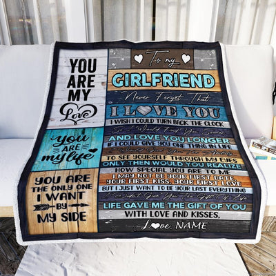 Personalized to My Girlfriend Blankets From Boyfriend Never Forget That I Love You Girlfriend Birthday Valentine's Day Christmas Customized Fleece Blanket-Blanket-