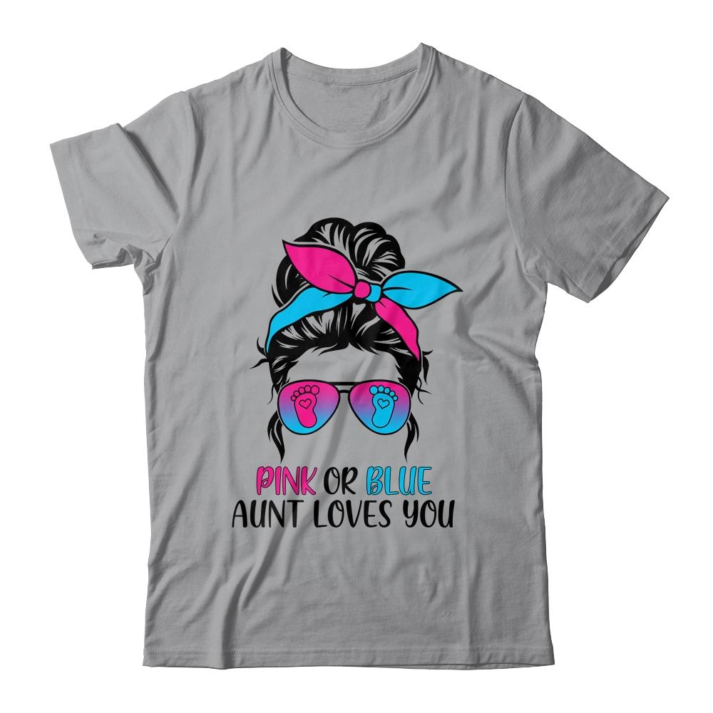 Pink Or Blue Aunt Loves You Gender Reveal Hair Glasses-T-Shirt & Tank Top-Classic T-Shirt-Sport Grey