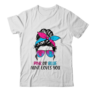 Pink Or Blue Aunt Loves You Gender Reveal Hair Glasses-T-Shirt & Tank Top-Classic T-Shirt-White