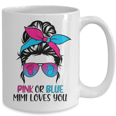 Pink Or Blue Mimi Loves You Gender Reveal Hair Glasses Mug-Coffee Mug-