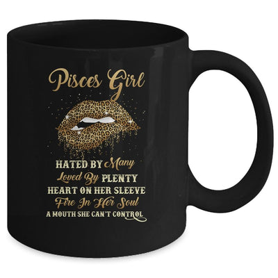 Pisces Girl Birthday Funny Leopard Sexy Lip Mug-Coffee Mug-