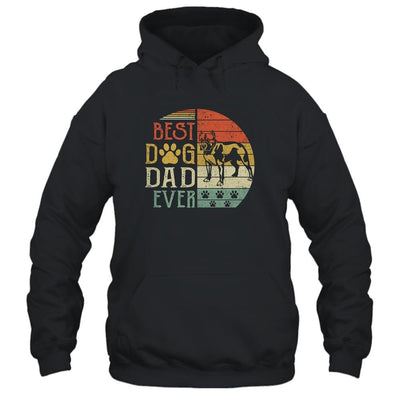Pitbull Best Dog Dad Ever Vintage Father's Day Retro-T-Shirt & Hoodie-Pullover Hoodie-Black