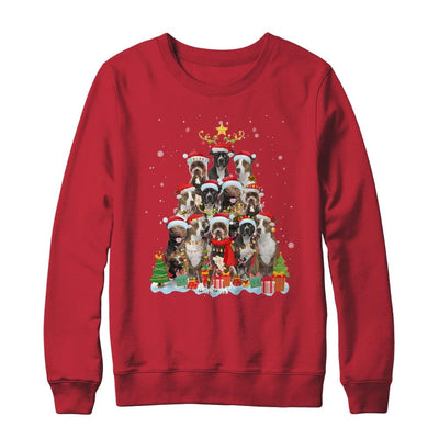 Pitbull Christmas Tree Pajama Xmas-T-Shirt & Sweatshirt-Crewneck Sweatshirt-Red