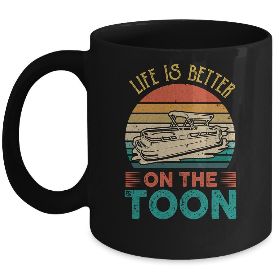 Pontoon Boat Life Is Better On Toon Pontoon Captain Mug-Coffee Mug-Mug-Black