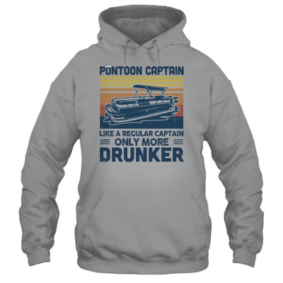 Pontoon Captain Like A Regular Captain Only More Drunker-T-Shirt & Hoodie-Pullover Hoodie-Sport Grey