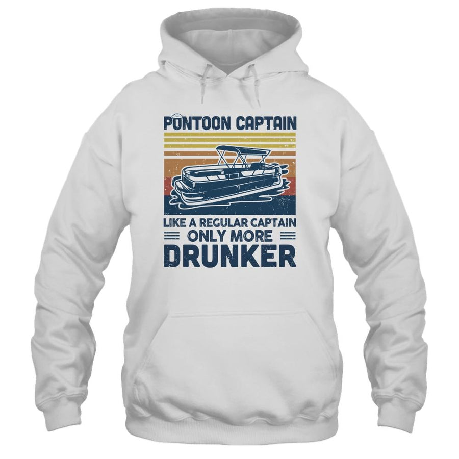 Pontoon Captain Like A Regular Captain Only More Drunker-T-Shirt & Hoodie-Pullover Hoodie-White