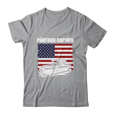 Pontoon Captain USA American Flag Pontoon For Men-T-Shirt & Hoodie-Classic T-Shirt-Sport Grey