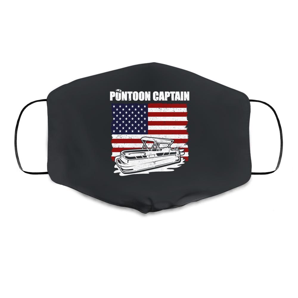 Pontoon Captain USA American Flag Pontoon For Men Cloth Face Mask