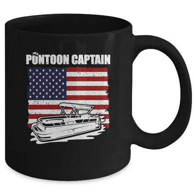 Pontoon Captain USA American Flag Pontoon For Men Mug-Coffee Mug-Mug-Black