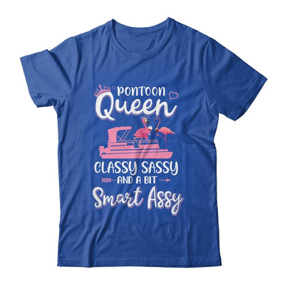 Pontoon Queen Classy Sassy Funny Flamingo Drink Wine-T-Shirt & Tank Top-Classic T-Shirt-Royal