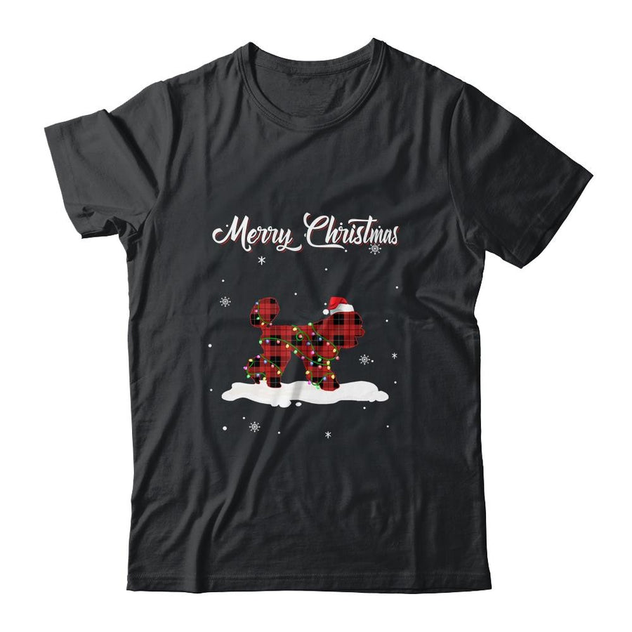 Poodle Christmas Red Plaid Dog Lover Pajama Family Gift-T-Shirt & Sweatshirt-Classic T-Shirt-Black