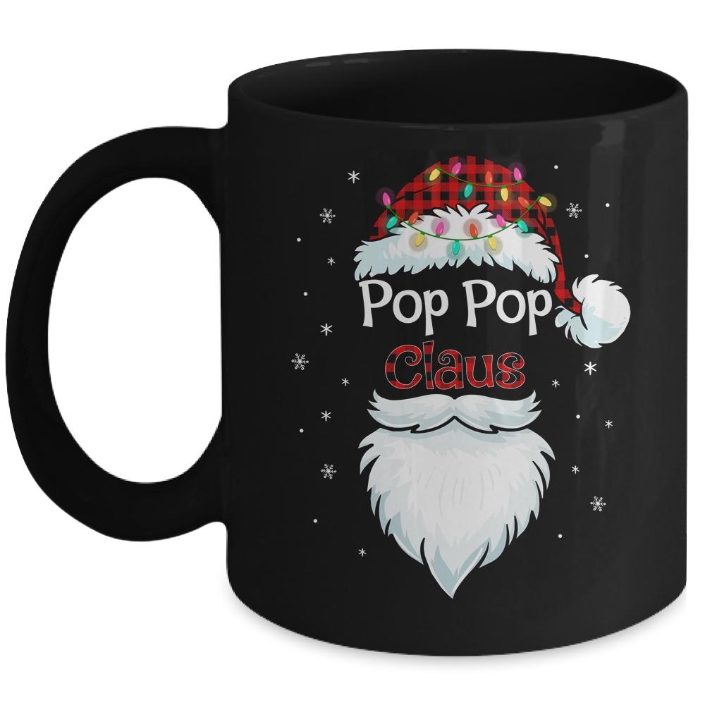 Pop Pop Claus Beard Red Plaid Christmas Pajamas Xmas Mug