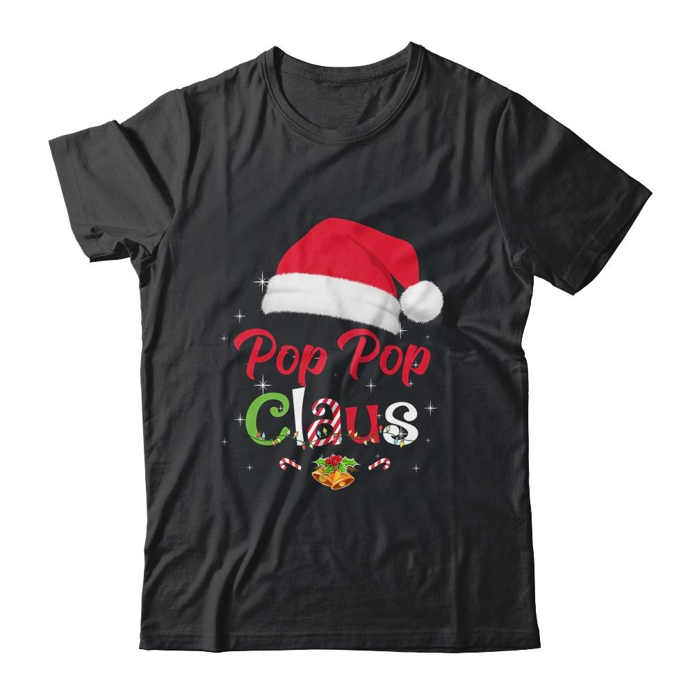 Pop Pop Claus Santa Christmas Matching Family Pajama Funny-T-Shirt & Sweatshirt-Classic T-Shirt-Black