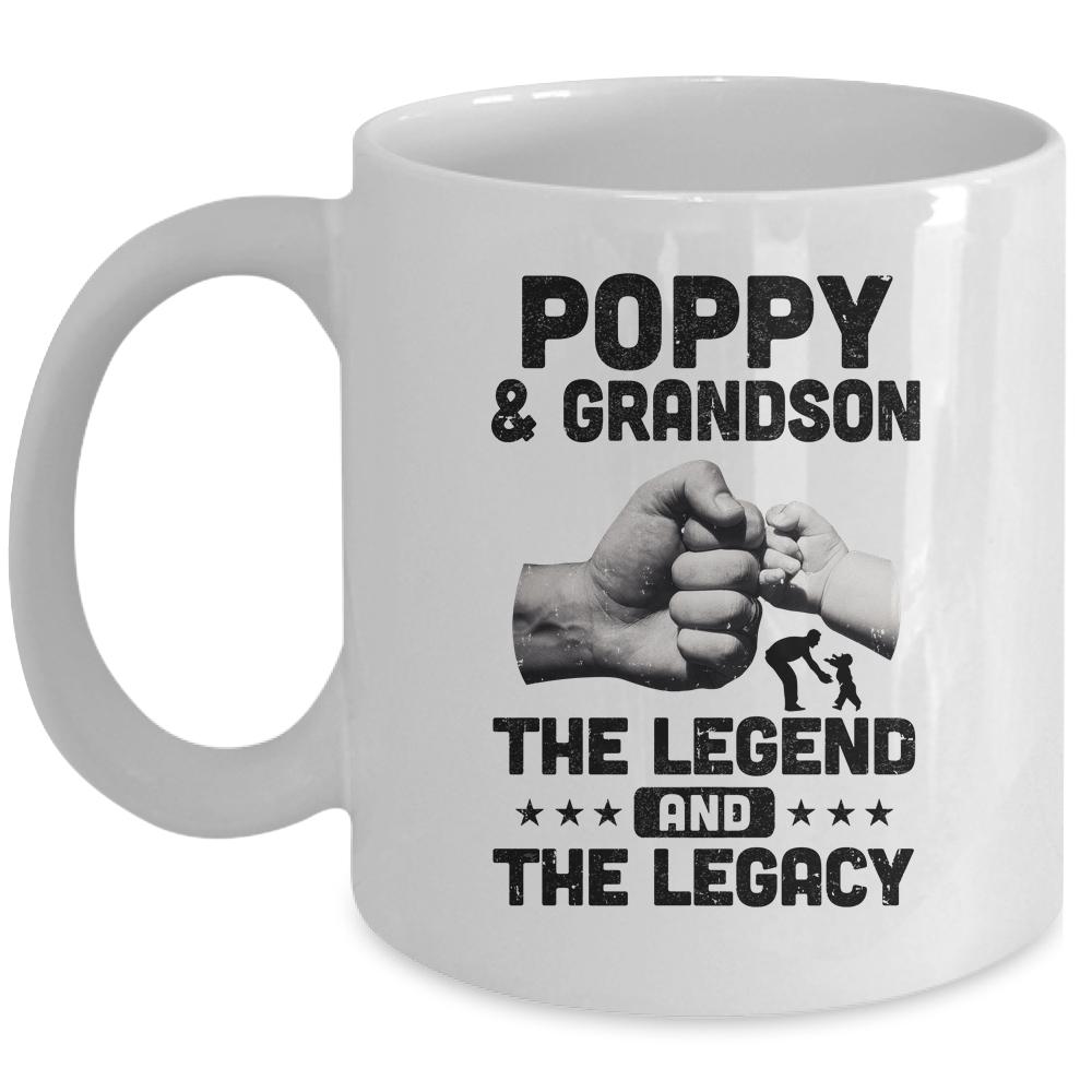 Poppy And Grandson The Legend and The Legacy Mug-Coffee Mug-Mug-White