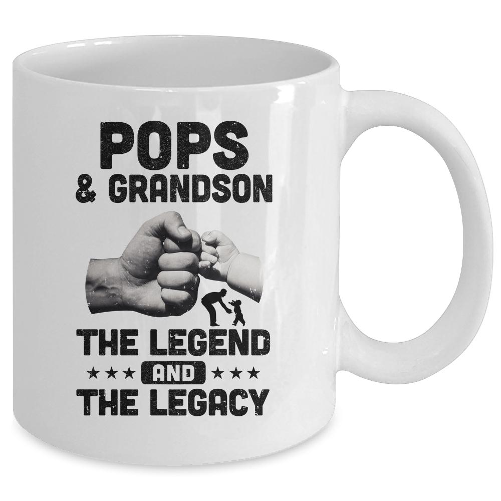 Pops And Grandson The Legend and The Legacy Mug-Coffee Mug-Mug-White