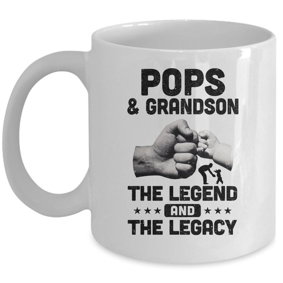 Pops And Grandson The Legend and The Legacy Mug-Coffee Mug-Mug-White