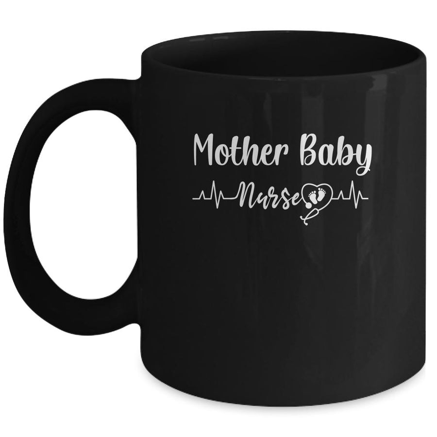 Postpartum Mother Baby Nurse Mom Baby Postpartum Nursing Mug-Coffee Mug-Mug-Black