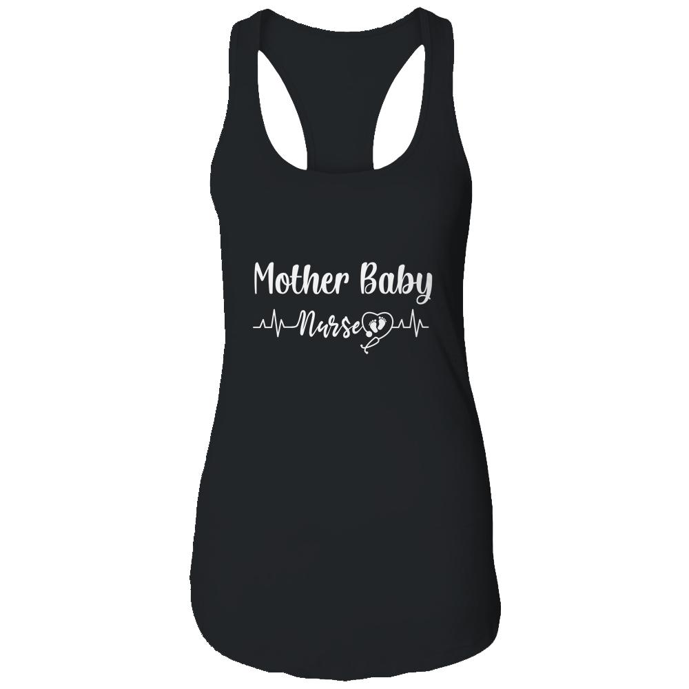 Postpartum Mother Baby Nurse Mom Baby Postpartum Nursing-T-Shirt & Tank Top-Women's Ideal Racerback Tank-Black