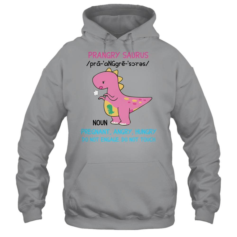 Prangry Saurus Definition Funny Pregnancy Announcement-T-Shirt & Tank Top-Pullover Hoodie-Sport Grey
