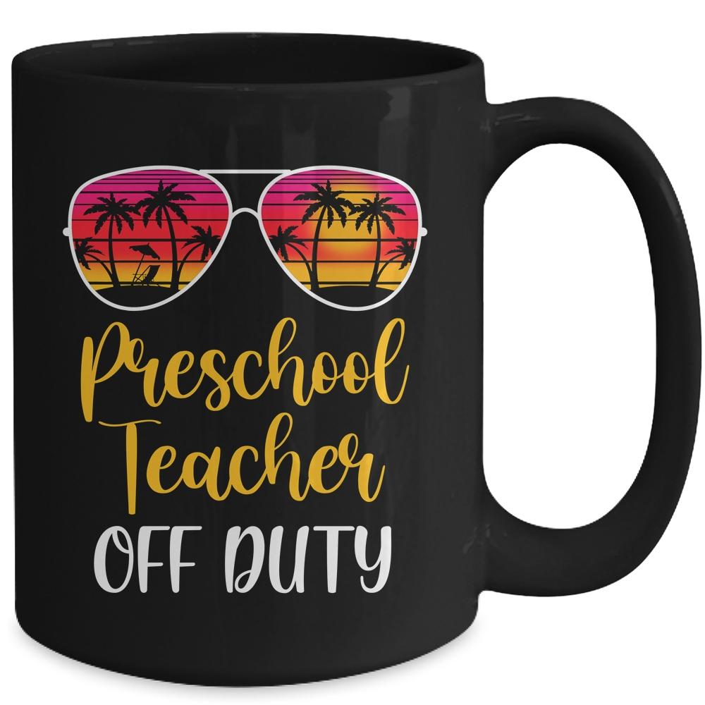 Preschool Teacher Off Duty Sunglasses Beach Sunset Mug-Coffee Mug-