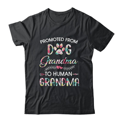 Promoted From Dog Grandma To Human Grandma Dog Lovers-T-Shirt & Tank Top-Classic T-Shirt-Black
