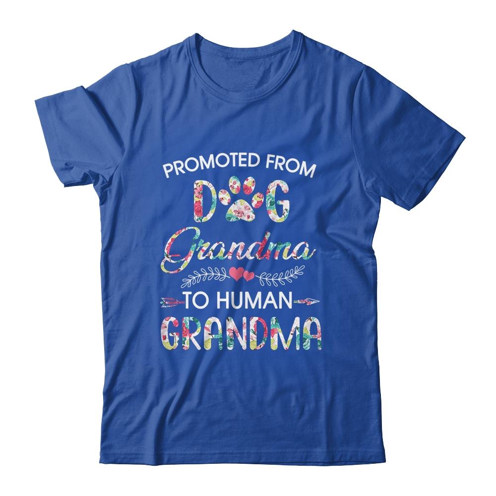 Promoted From Dog Grandma To Human Grandma Dog Lovers-T-Shirt & Tank Top-Classic T-Shirt-Royal