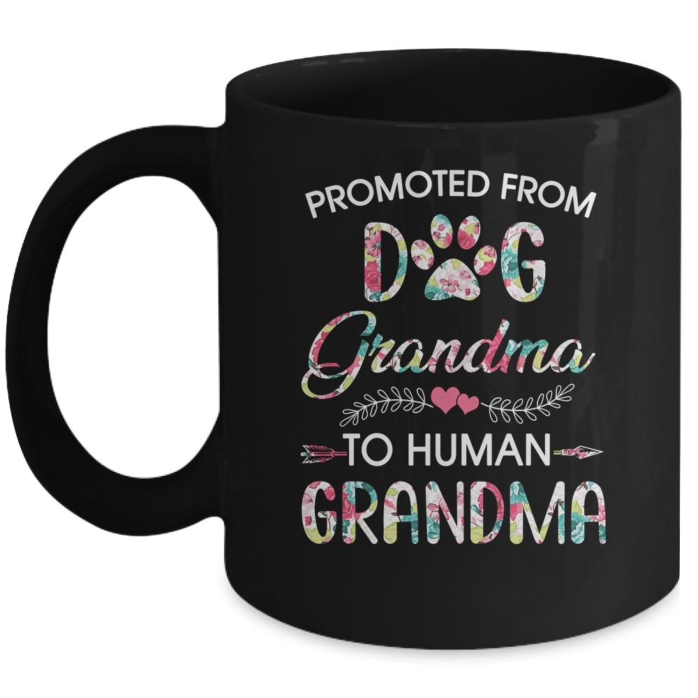 Promoted From Dog Grandma To Human Grandma Dog Lovers Mug