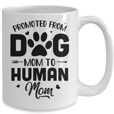 Promoted From Dog Mom To Human Mom Mother's Day Mug-Coffee Mug-