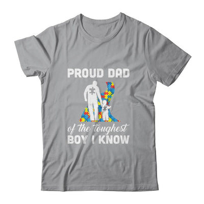 Proud Dad Of The Toughest Boy I Know Autism Awareness-T-Shirt & Hoodie-Classic T-Shirt-Sport Grey