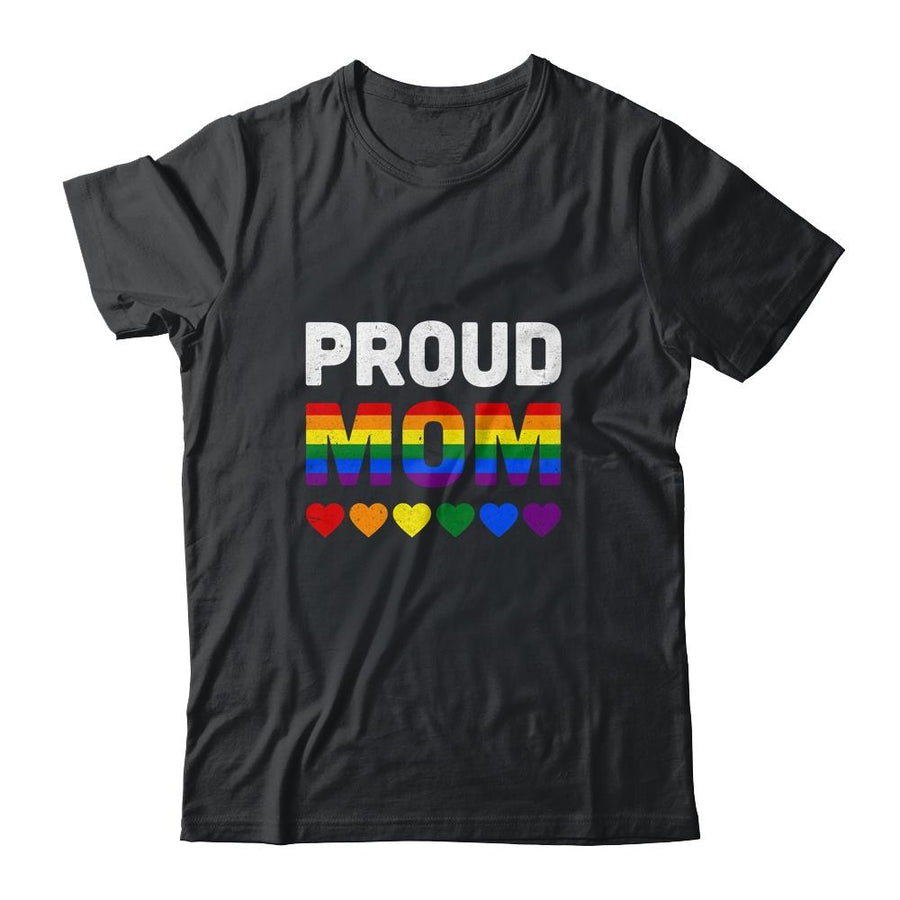 Proud Mom Lesbian LGBTQ Pride Month LGBT-T-Shirt & Tank Top-Classic T-Shirt-Black