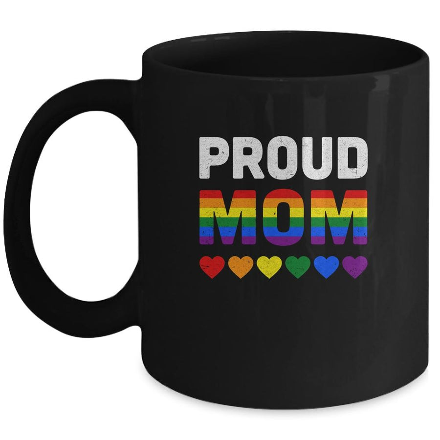Proud Mom Lesbian LGBTQ Pride Month LGBT Mug-Coffee Mug-Mug-Black