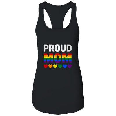 Proud Mom Lesbian LGBTQ Pride Month LGBT-T-Shirt & Tank Top-Women's Ideal Racerback Tank-Black
