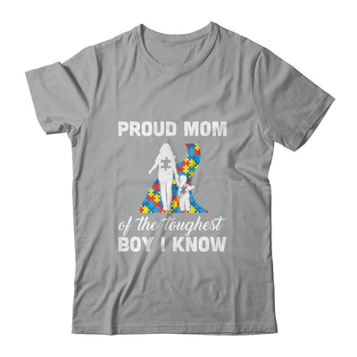 Proud Mom Of The Toughest Boy I Know Autism Awareness-T-Shirt & Hoodie-Classic T-Shirt-Sport Grey