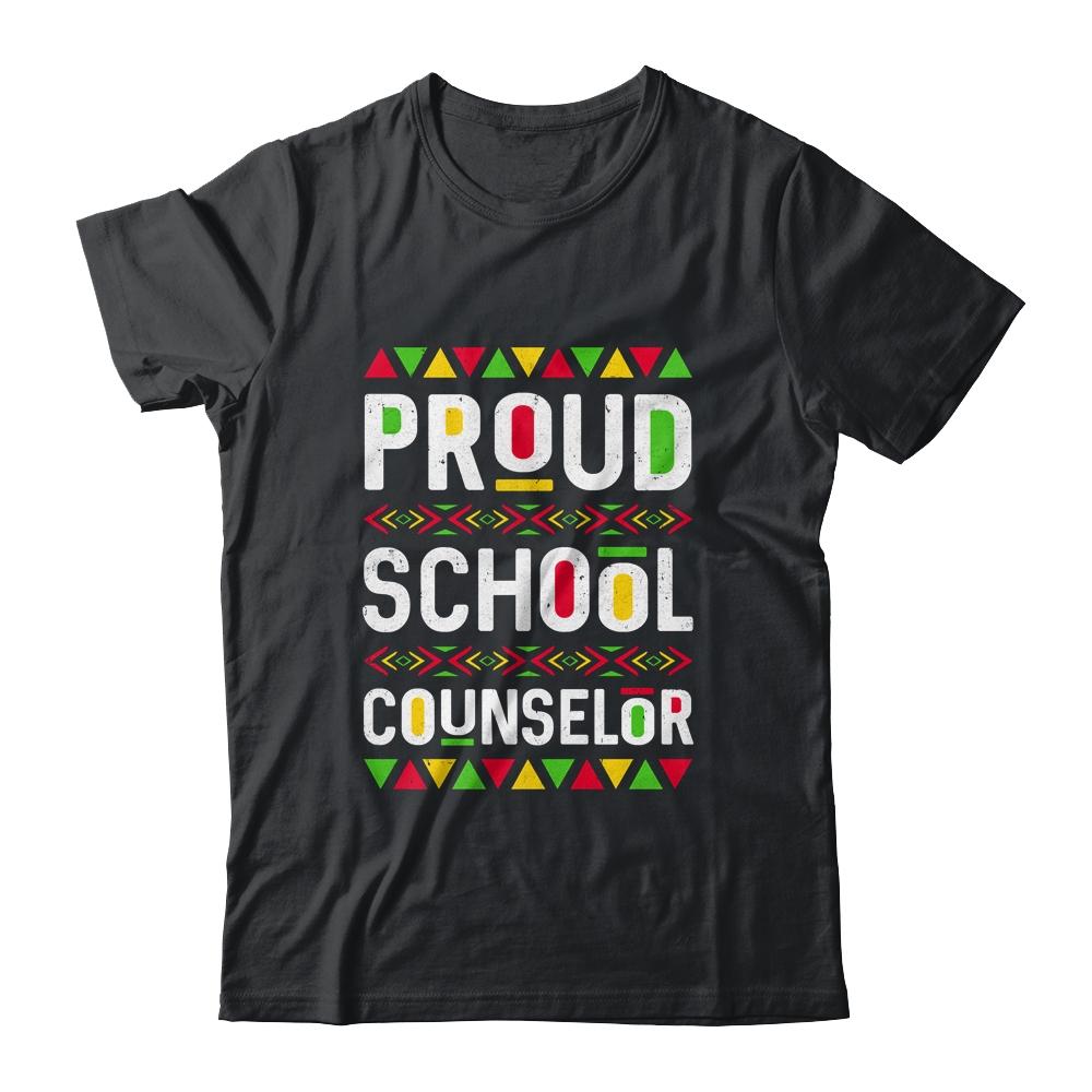 Proud School Counselor Africa Pride Black History Month-T-Shirt & Hoodie-Classic T-Shirt-Black