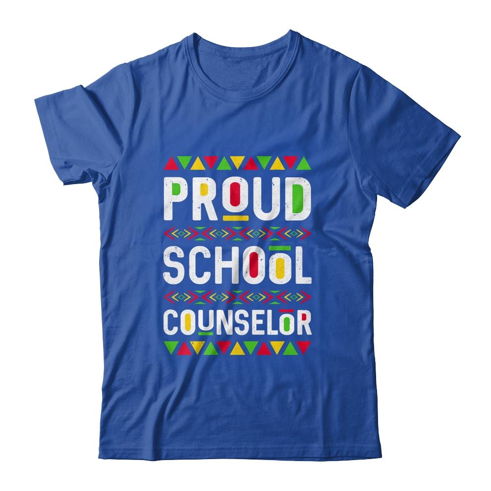 Proud School Counselor Africa Pride Black History Month-T-Shirt & Hoodie-Classic T-Shirt-Royal